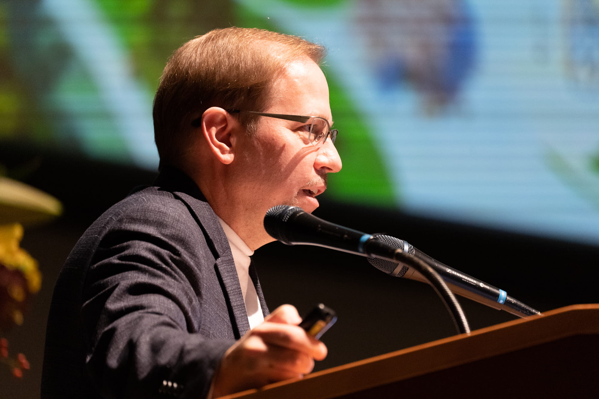 Photo of CEO James Kuffner giving a presentation at IROS 2022 Kyoto